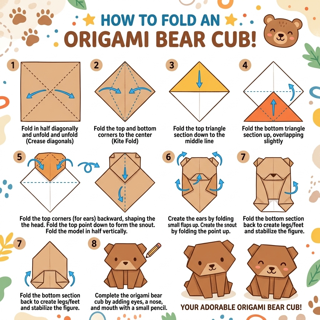 How to Fold an Origami Bear Cub