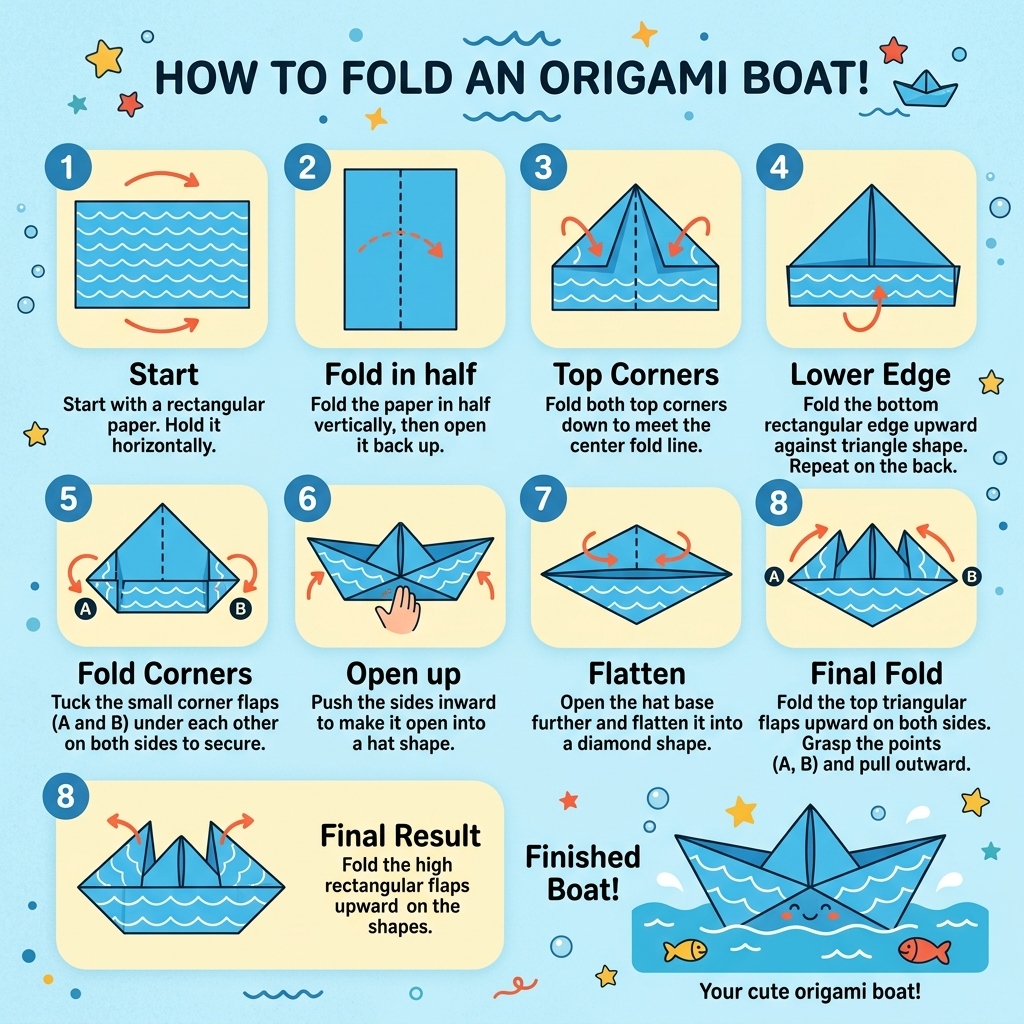 How to Fold an Origami Boat