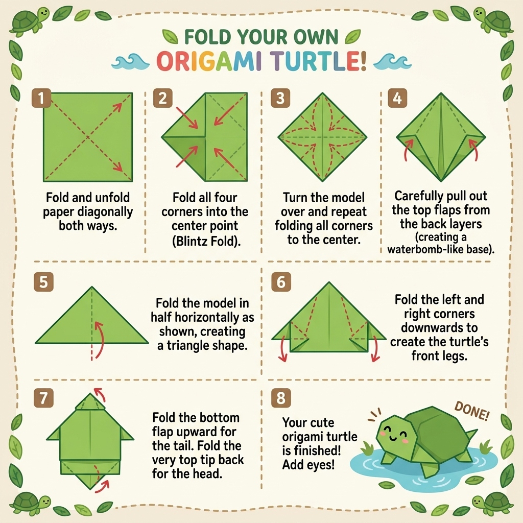 How to Fold an Origami Turtle
