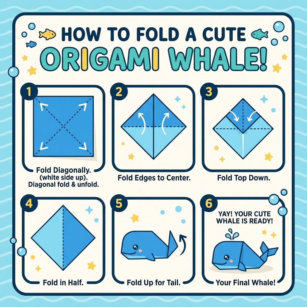 How to Fold a Cute Origami Whale
