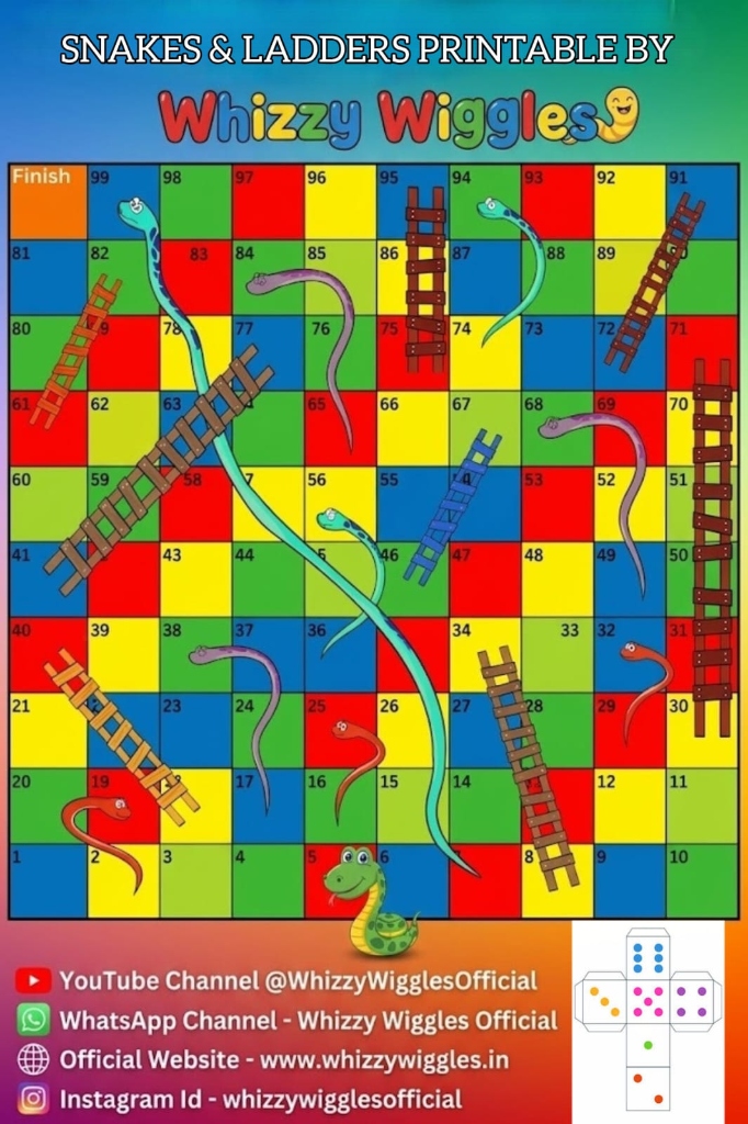 Whizzy Wiggles Snakes and Ladders Board